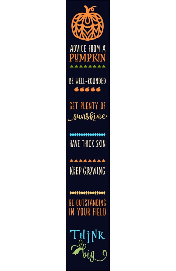 Advice from a Pumpkin Porch Sign