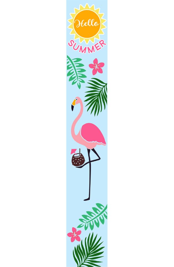Hello Summer (Pink Flamingo) Porch Sign